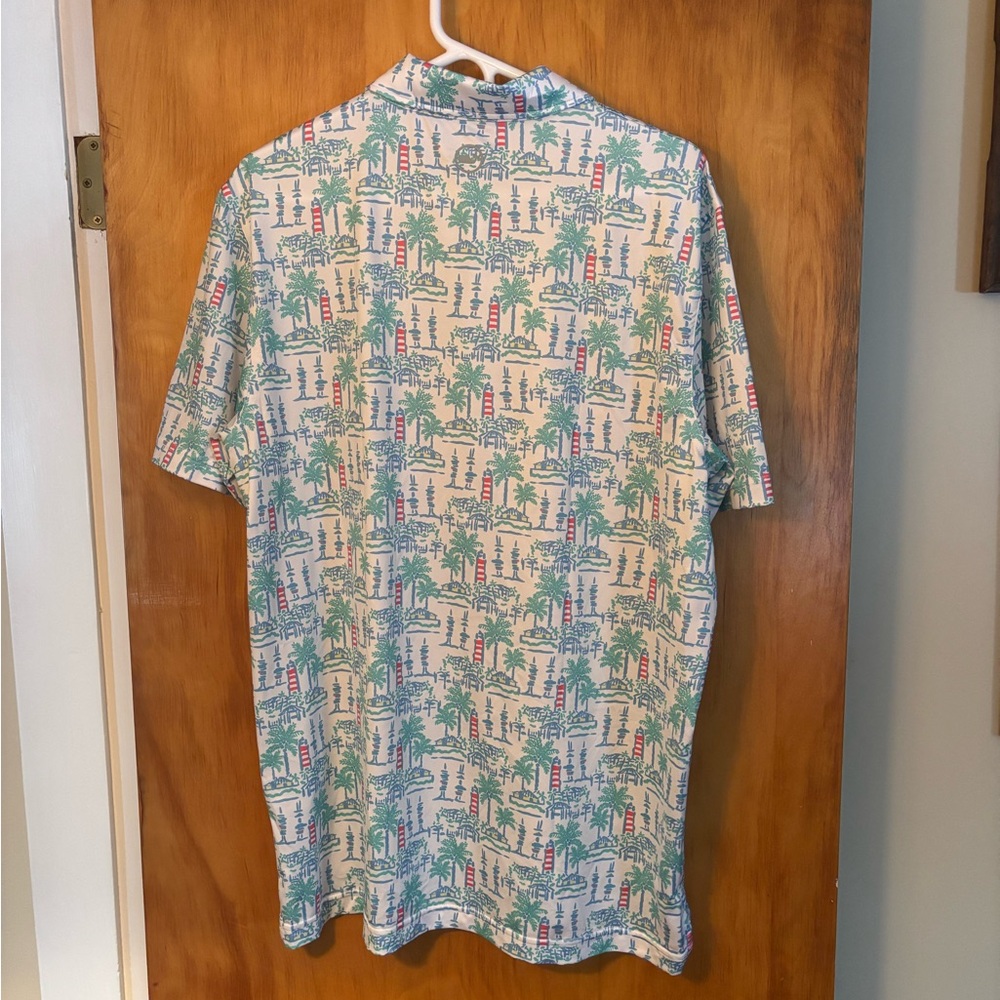 Vineyard Vines Beach Resort Printed Golf Performance Polo Mens Size L - Picture 2 of 3